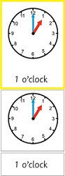 Montessori Telling The Time Clock Cards Set 1