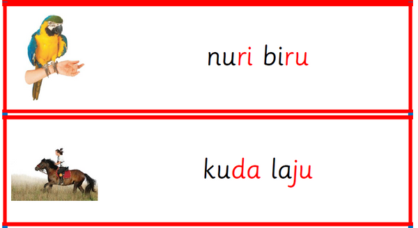 Level 2 Set : Red Series Bahasa Melayu KVKV Words