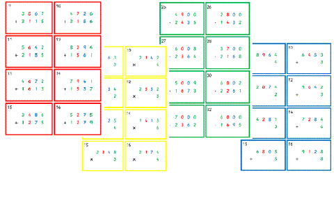 Montessori Practice Cards for Operations With The Golden Beads or Stamp Game